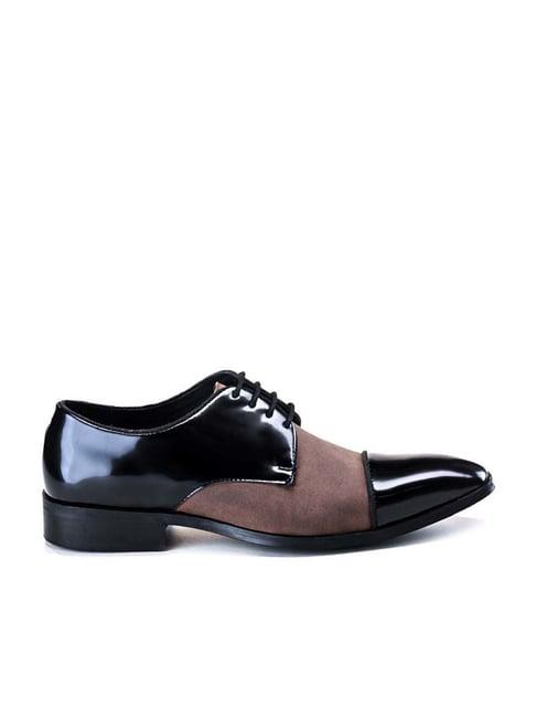 monkstory men's drezzire black derby shoes