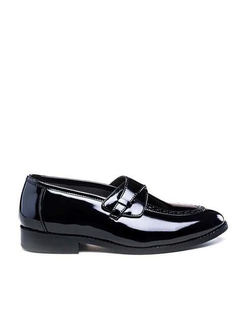 monkstory men's drezzire black loafers