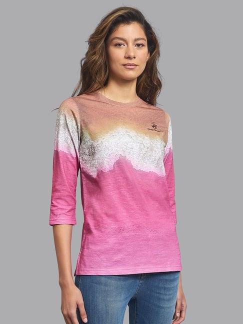 beverly hills polo club pink color block top