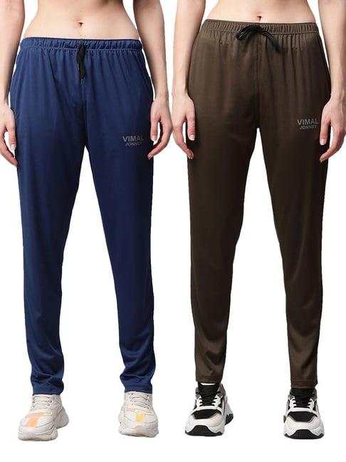 vimal jonney multicolored regular fit track pants (pack of 2)