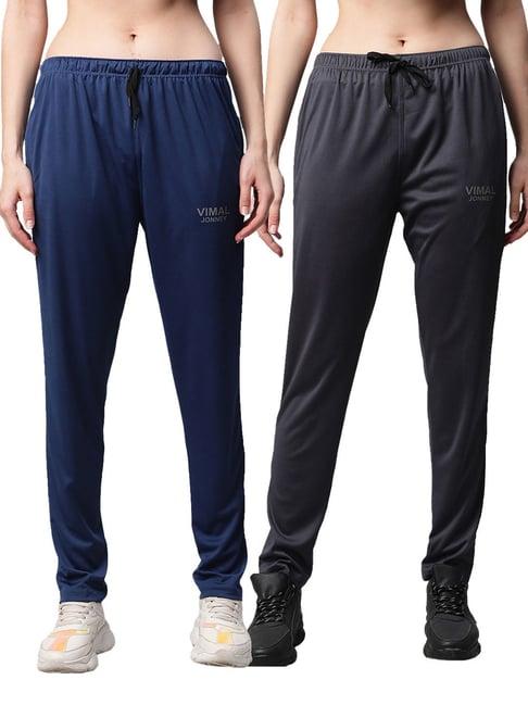 vimal jonney multicolored regular fit track pants (pack of 2)