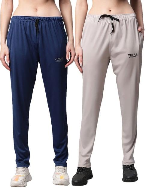 vimal jonney multicolored regular fit track pants (pack of 2)