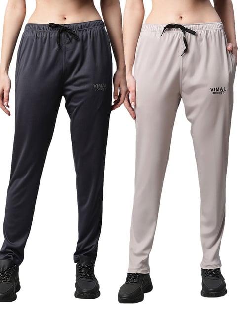 vimal jonney multicolored regular fit track pants (pack of 2)