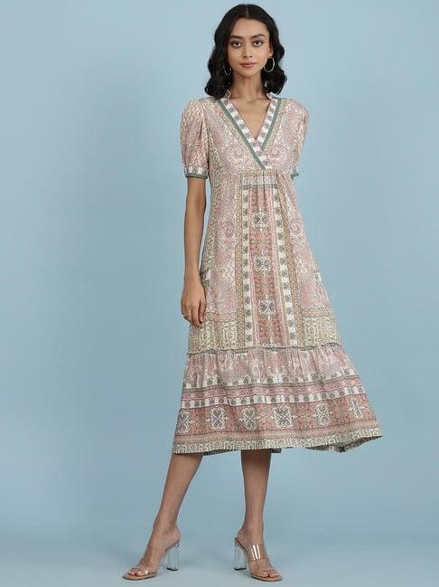 aarke ritu kumar pink paisley print dress