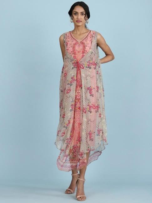 aarke ritu kumar pink floral print dress