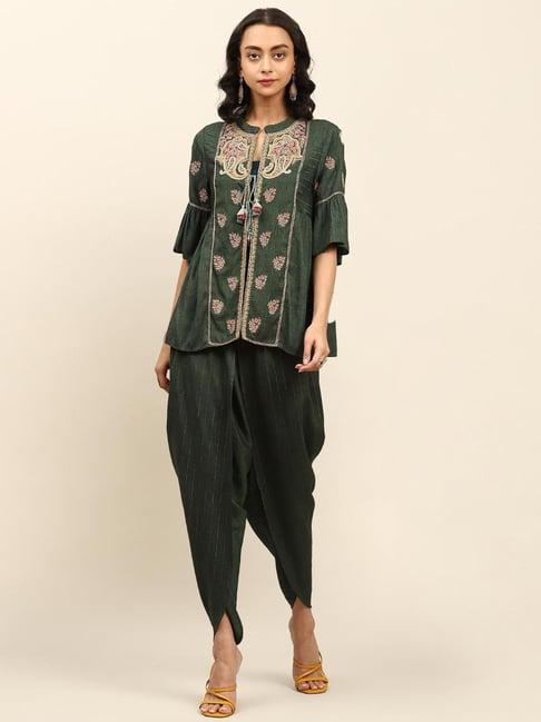 aarke ritu kumar olive embroidered kurta set