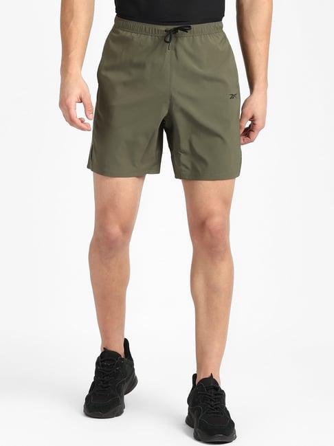 reebok olive regular fit shorts