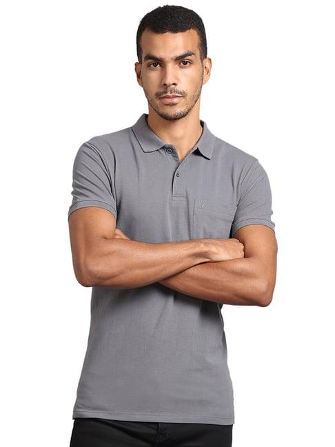 venitian- forbidden clothing dark grey polo t-shirt