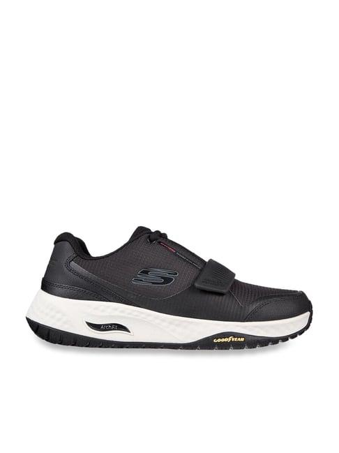 skechers men's arch fit multi sport - memroc black casual lace up shoe