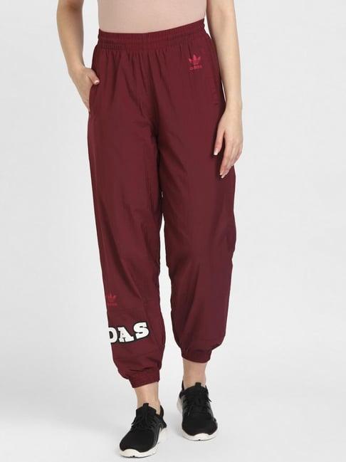 adidas originals maroon logo sports track pants