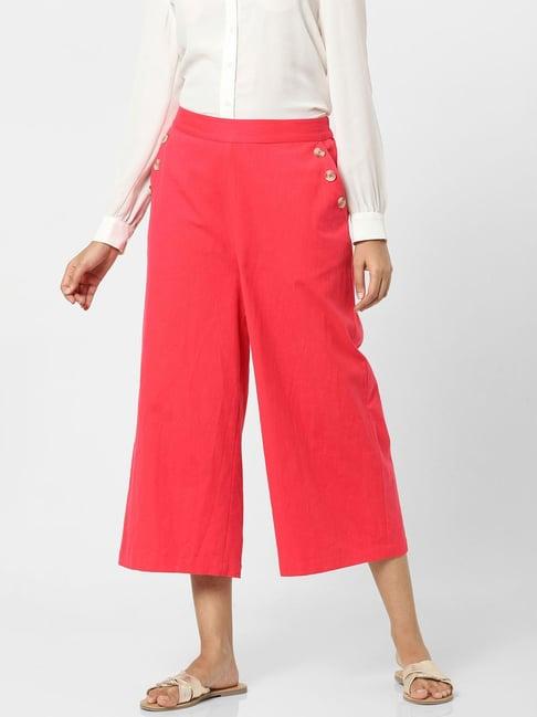 vero moda pink regular fit culottes