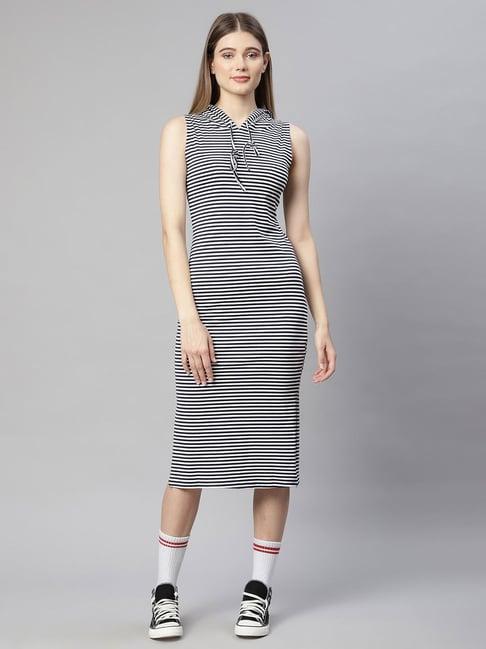 global republic navy & white striped dress