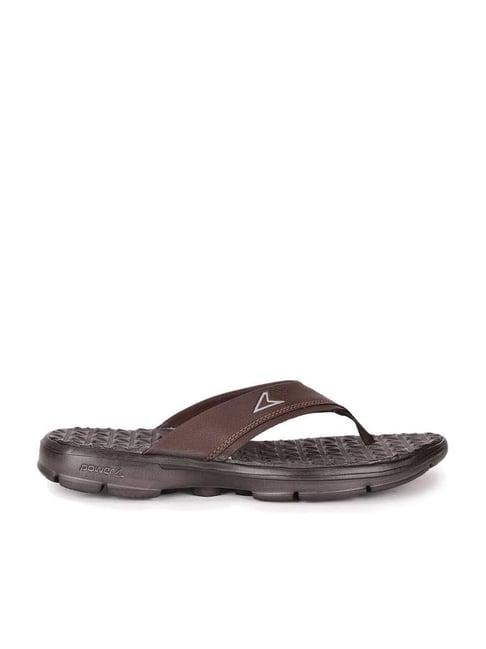 power by bata men's chocolate brown flip flops