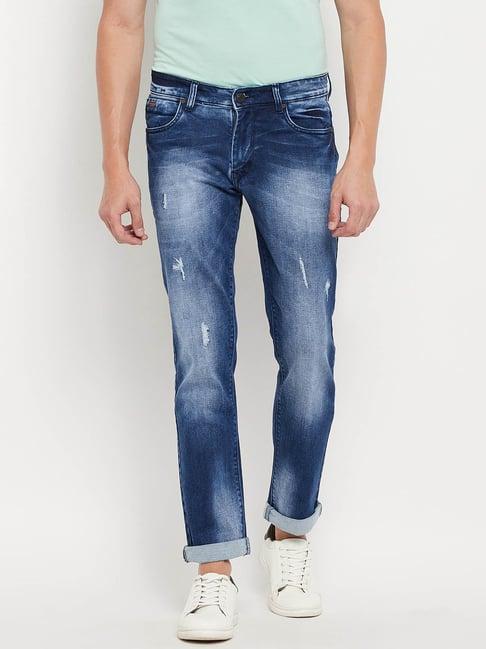 duke blue heavily washed jeans