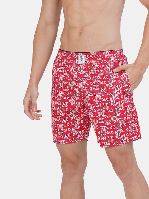 u.s. polo assn. red printed boxers