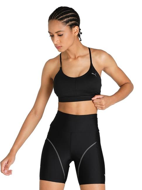 puma black halter neck sports bra