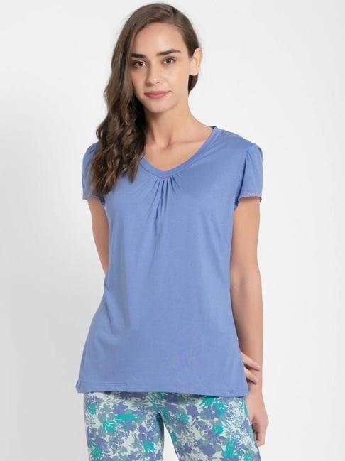 jockey rx12 women's micro modal cotton relaxed fit solid v neck half sleeve t-shirt