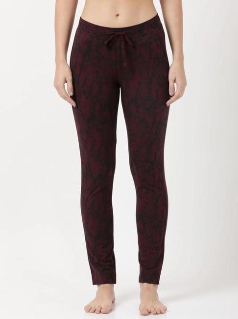 jockey maroon printed trackpants