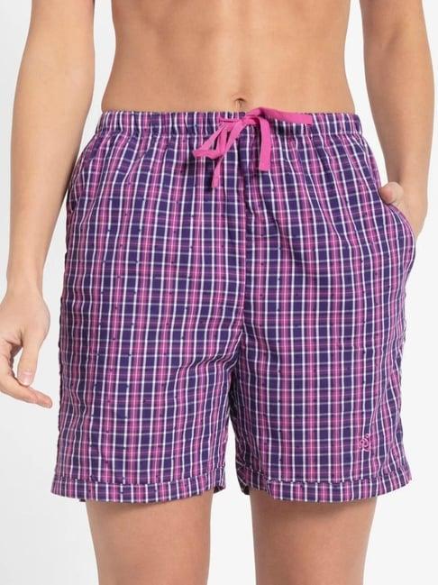 jockey purple checks night shorts (colors & prints may vary)