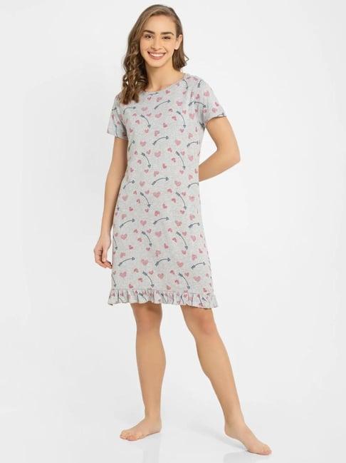 jockey rx25 women's micro modal cotton half sleeve printed sleep dress (colors & prints may vary)