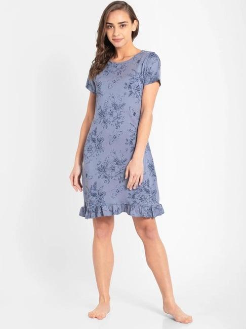 jockey rx25 women's micro modal cotton half sleeve printed sleep dress (colors & prints may vary)