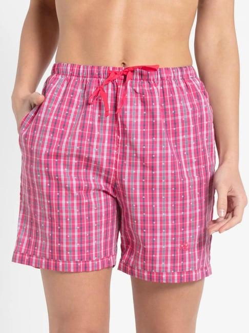 jockey pink checks night shorts