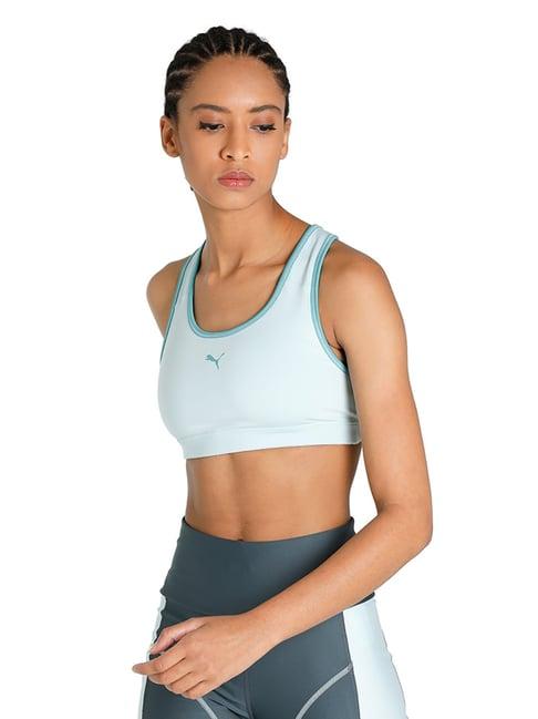 puma blue round neck sports bra