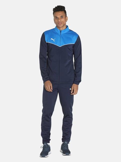 puma individual rise navy slim fit colour block tracksuit - pack of 2