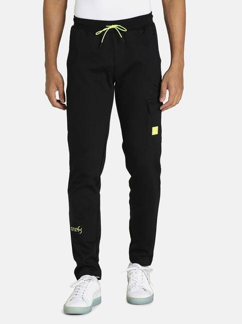 puma vk black cotton slim fit self pattern trackpants