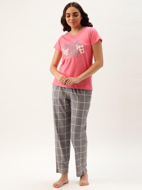 clt.s pink graphic print pajama set