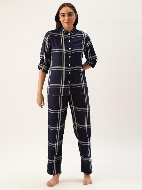 clt.s navy checks pajama set