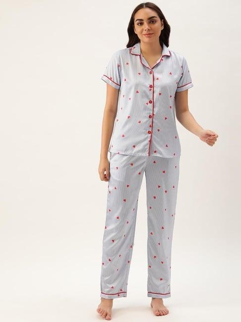 clt.s blue printed pajama set