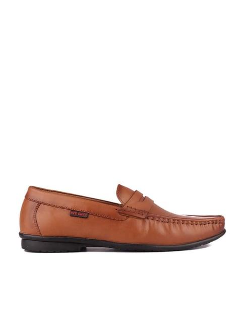 red chief men's tan formal loafers