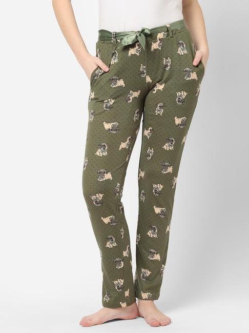 sweet dreams olive printed pajamas