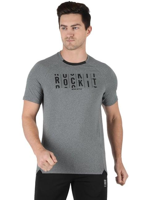 rock.it grey printed slim fit t-shirt