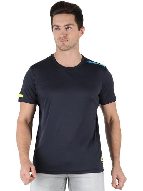 rock.it navy self pattern regular fit t-shirt