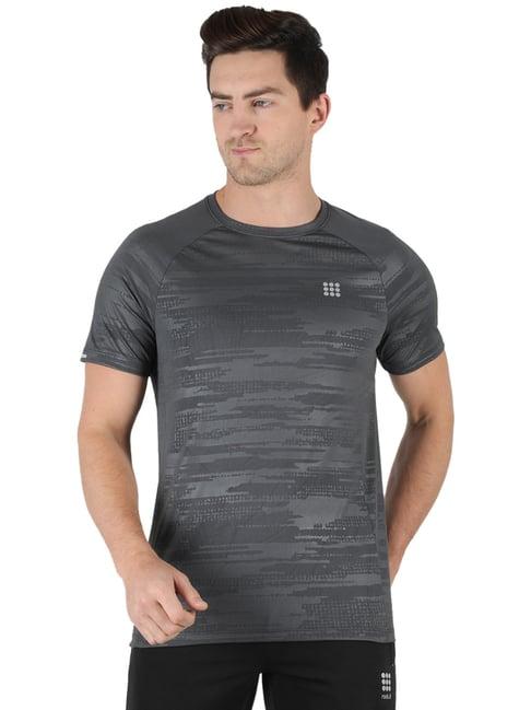 rock.it grey self pattern slim fit t-shirt