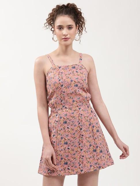 elle pink floral print dress