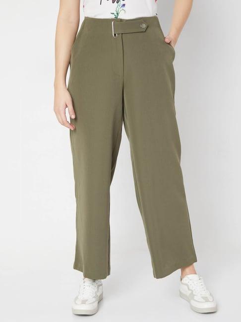 vero moda olive straight fit pants