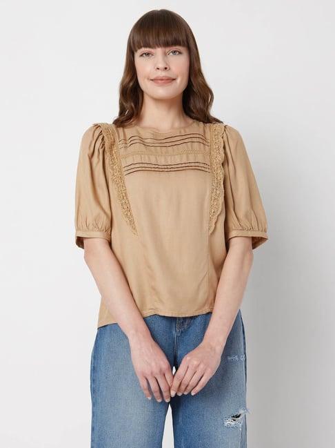 vero moda brown regular fit top