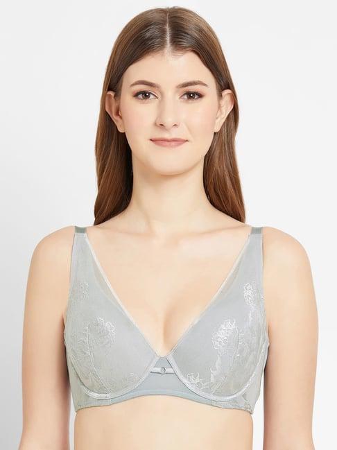 wacoal grey under wired padded plunge bra