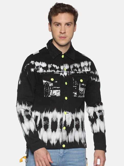 kultprit black printed full sleeves jacket