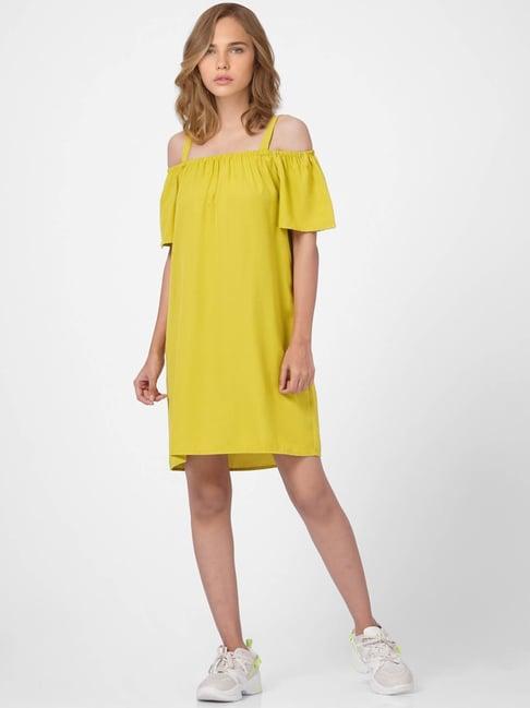 only yellow regular fit shift dress