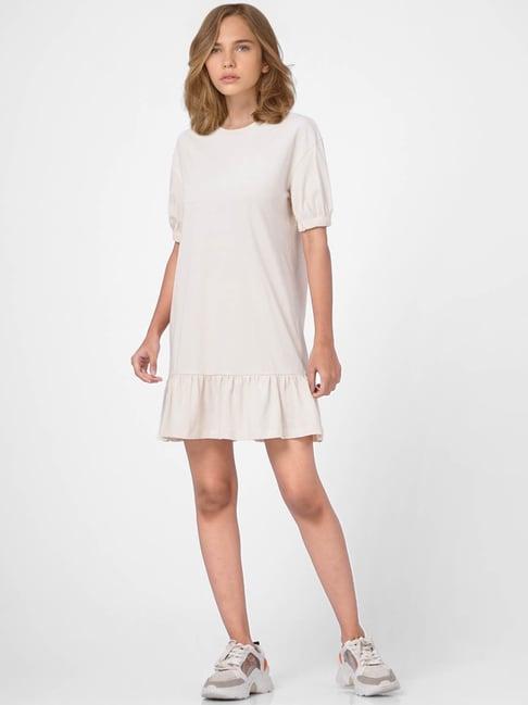 only off white regular fit shift dress