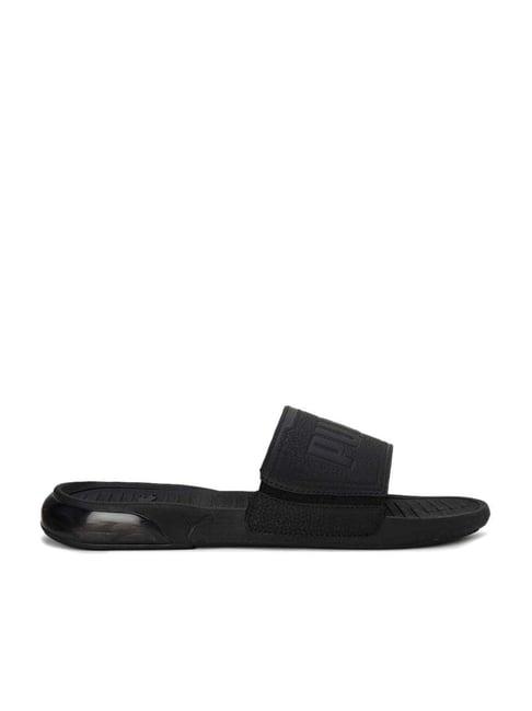 puma men's viz cat charcoal black slides