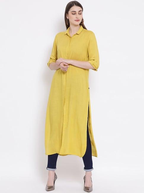 crimsoune club yellow slim fit kurta