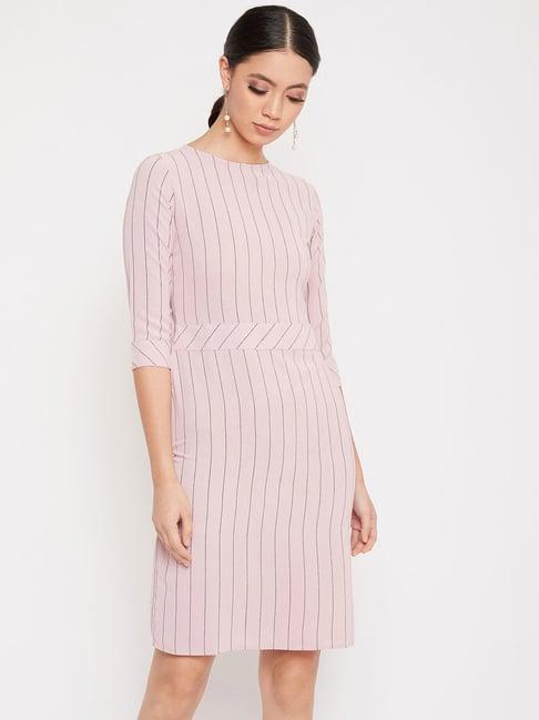 crimsoune club pink striped dress