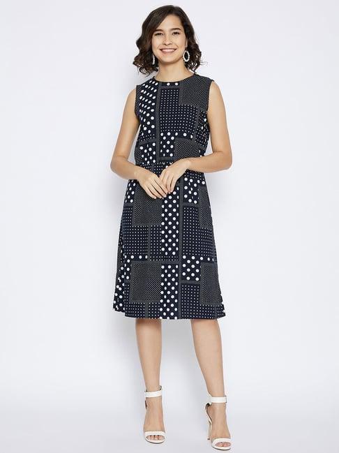 crimsoune club navy printed dress