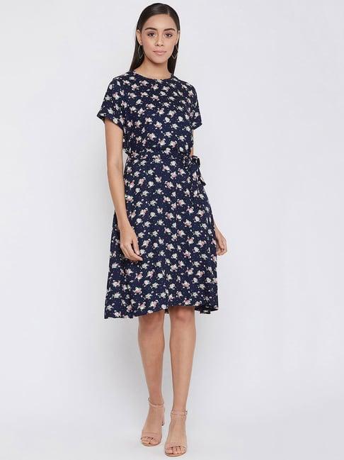 crimsoune club navy floral print dress