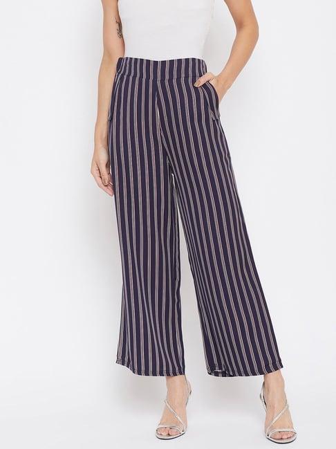 crimsoune club navy striped palazzos